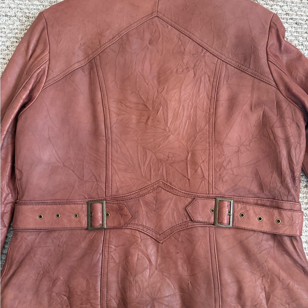 Tribal Women's Rust/Brown Leather Jacket - Picture 5 of 6